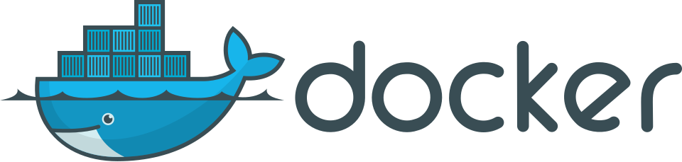 Docker logo. Public-domain text logo via Wikimedia Commons.