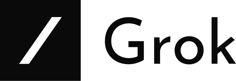 Grok logo. Trademark text logo via Wikimedia Commons (public domain).